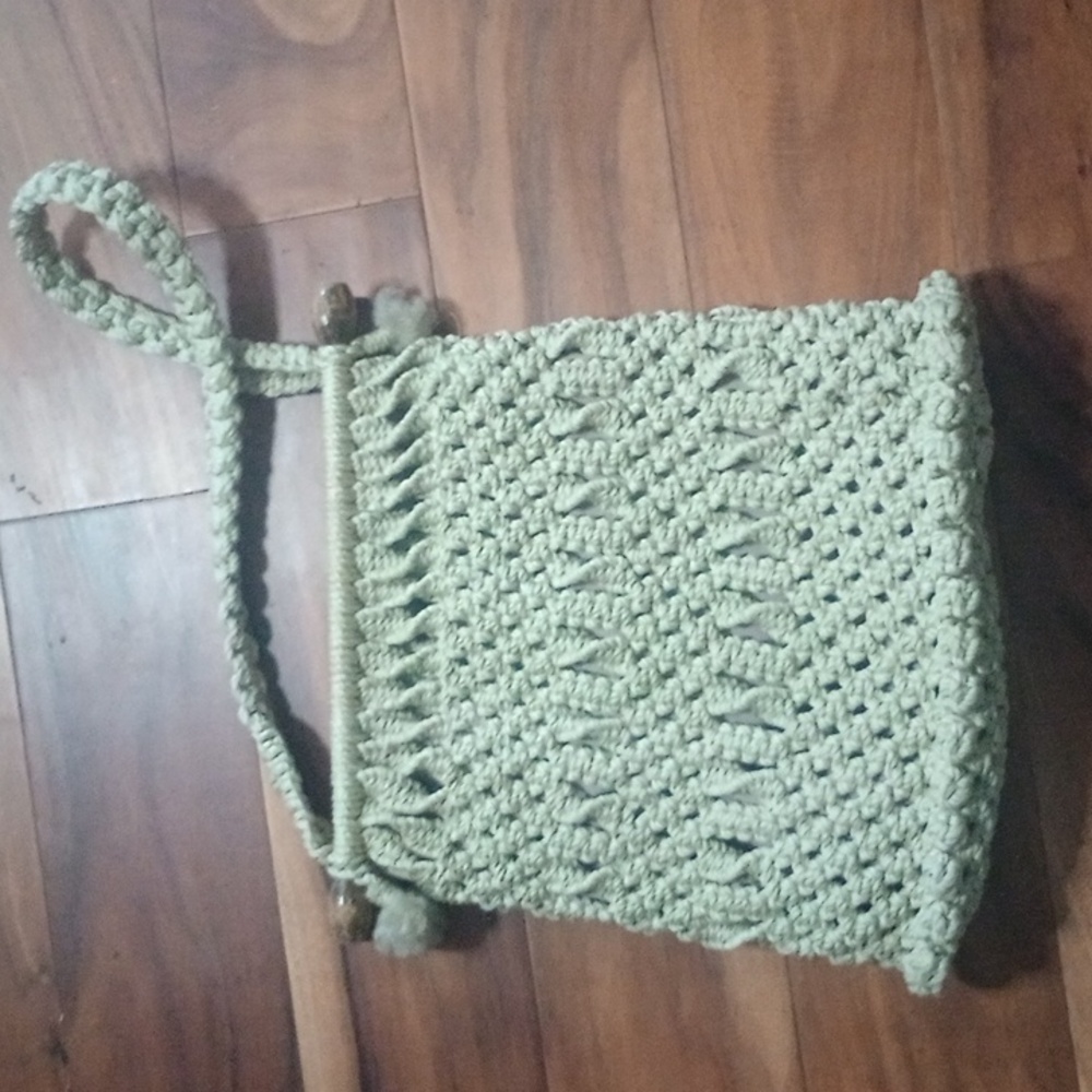 Handmade crochet purse bone